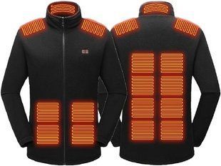 Флисовая кофта на молнии с подогревающими элементами (Черная) 4XL 9007215 фото