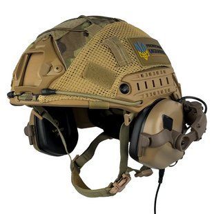 Армейский защитный набор Шлем Fast + кавер + наушники Earmor М31 + крепление Чебурашка (Койот) XL 9003503 фото