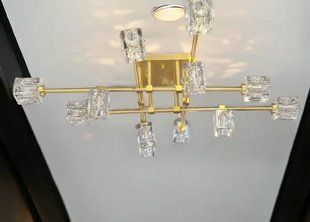 Люстра світлодіодна Кришталь 8821 (Золотиста) на 12 плафонів 703813 фото