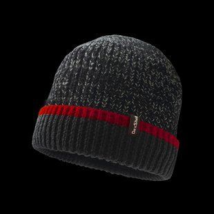Водонепроникна тришарова шапка Dexshell Cuffed Beanie розмір S/M (56-58 см) Чорна з червоною смужкою 7125292 фото