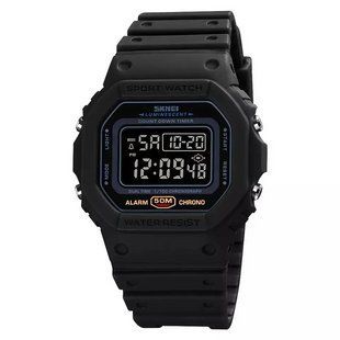 Мужские спортивные наручные часы Skmei 1628 Черный с черным 90072815 фото
