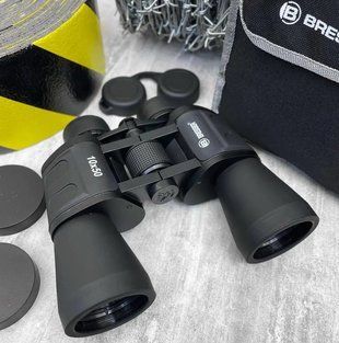 Военный складной бинокль Bresser Hunter 10x50 (Черный) 900117 фото