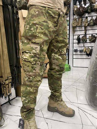 Військові чоловічі зимові штани Combat Soft Shell (на флісі) Мультикам М 12287 фото
