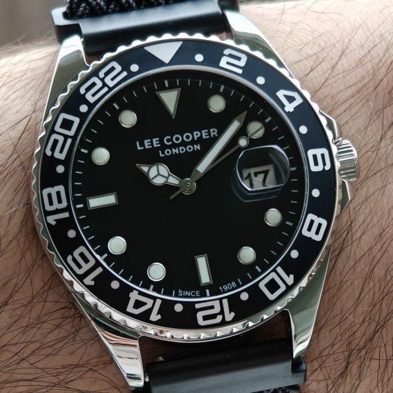Мужские наручные водостойкие часы Lee Cooper Daytona Vibe Black (2 ремешка) 719273 фото