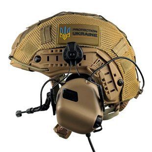 Защитный комплект шлем Fast Team Wendy NIJ IIIA + наушники Earmor M32H Mod3 с креплением + кавер (Койот) XL 9006566 фото