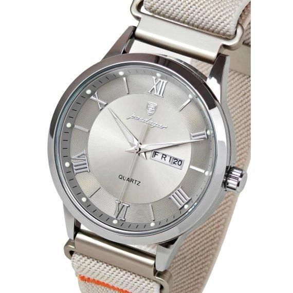 Чоловічий кварцовий годинник Poedagar Berlin Nylon Creamy (2 ремінці) 719427 фото