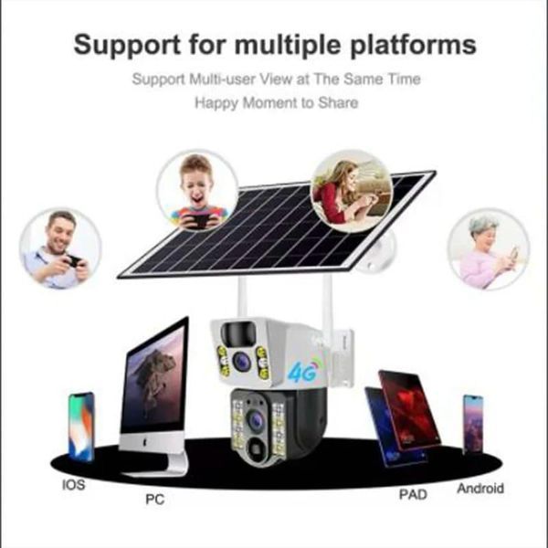 Вулична камера із сонячною панеллю V380Pro 4G Sim Wi-Fi 4K 8MP 719508 фото