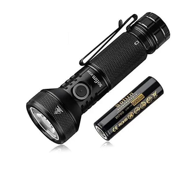 Фонарь ручной Sofirn IF22A TIR диод Luminus SFT-40 2100лм 697м + аккумулятор 21700 на 5000mAh + чехол Черный 719923 фото