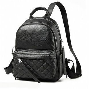 Женский кожаный рюкзак Tiding Bag (30 х 23 х 12 см) из натуральной кожи Черный TD-949134 фото