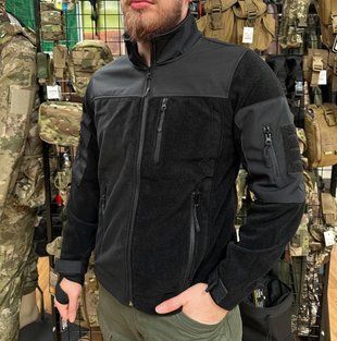 Флісова військова кофта Safari Tactical із Softshell вставками (Чорний) 3XL 70778418 фото
