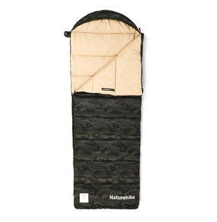 Спальный мешок Naturehike M320 CNK2350WS023 с капюшоном Правый (Зеленый камуфляж) 718225 фото