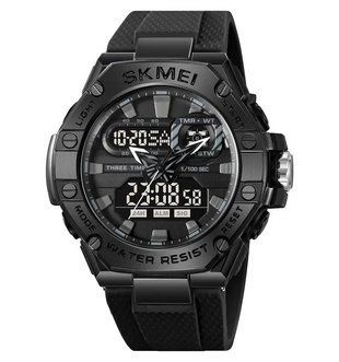 Чоловічий наручний водостійкий годинник Skmei 2221 (Чорний) 718739 фото