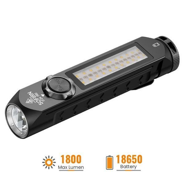 Фонарик Sofirn IF24 Pro диод SFT40 5000K 1800лм RGB Magnet USB-C с аккумулятором 3000mAh (Черный) 719926 фото