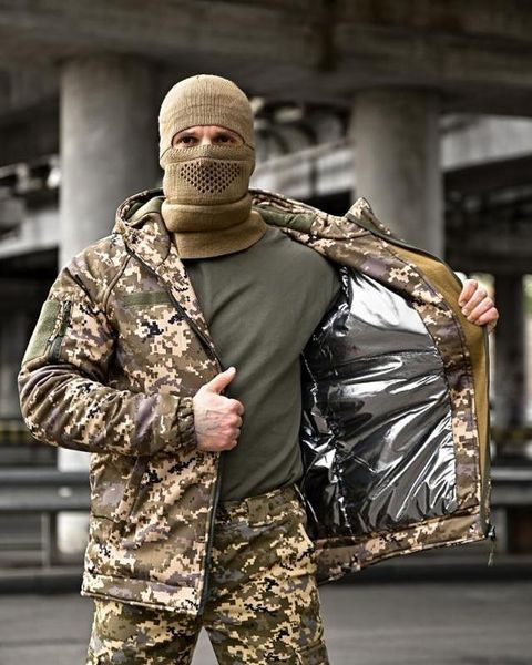 Военный зимний мужской костюм Gamma Gen2 Softshell, подкладка Omni-heat тр 6414 (13 - 03) Пиксель L 7191522 фото