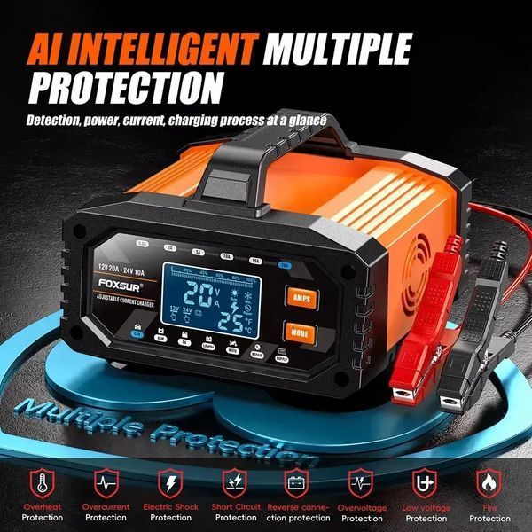 Розумний зарядний пристрій FAC-200 (12 V 20 А &mdash; 24 V 10 A) з режимом блока живлення (Жовтогарячий) 722213 фото