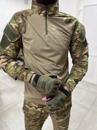 Тактичний комплект сорочка та штани UBACS + наколінники + налокітники (Мультикам) L 3001894 фото