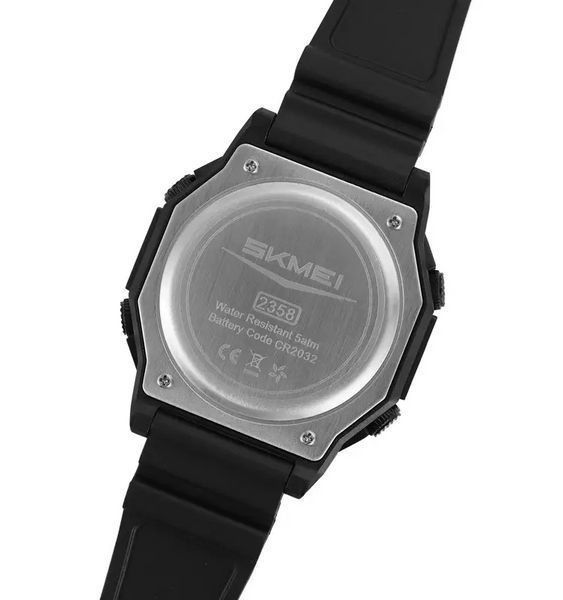 Мужские наручные часы Skmei 2358 solar на солнечной батарее (Черный с черным) 719784 фото