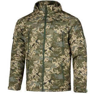 Армійська зимова теплозберігаюча куртка SoftShell Max-Heat ММ-14 з капюшоном (Піксель ЗСУ) XL 9007954 фото