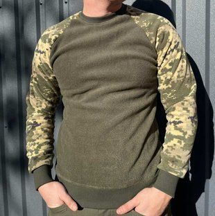 Армейский мужской свитер флисовый (Олива-пиксель) L 27463 фото