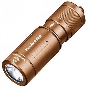 Кишеньковий ліхтарик-брелок Fenix E02R 200лм Micro USB (Бронзовий) 7033342 фото