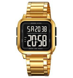 Мужские наручные электронные часы Skmei 2133 Золотистый 719708 фото