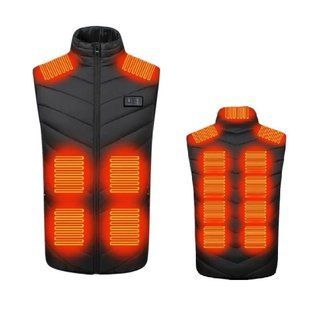 Чоловічий терможилет з підігрівом HeatFashion Electric Heating Vest (Чорний) 8XL, 17 зон 71888532 фото
