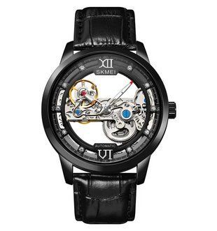 Чоловічий наручний механічний годинник Skmei M031 скелетон (Чорний) 718406 фото
