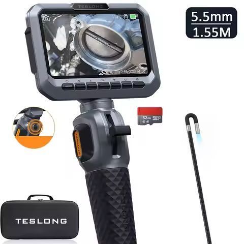 Ендоскоп з поворотною камерою Teslong TD300Р 5.5 мм (1 камера) 1.5 м 5 дюймів екран 719395 фото