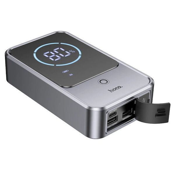 Универсальная мобильная батарея Power bank Hoco QS7 10000mAh +Jump Starter + фонарик (Серый) 719344 фото