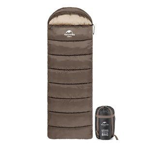 Одноместный спальный мешок Naturehike U150 NH20MSD07 з капюшоном (11&deg;C) слева (Коричневый) 7034693 фото