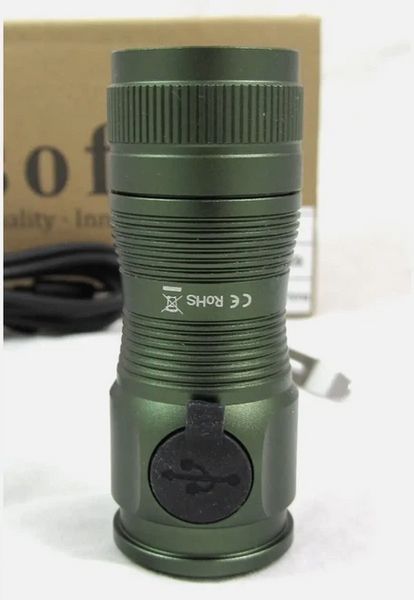 Фонарик Sofirn SC13 диод Luminus SST40 6500K 1300лм 217м type-C с аккумулятором на 1100mAh Зеленый 7199281 фото