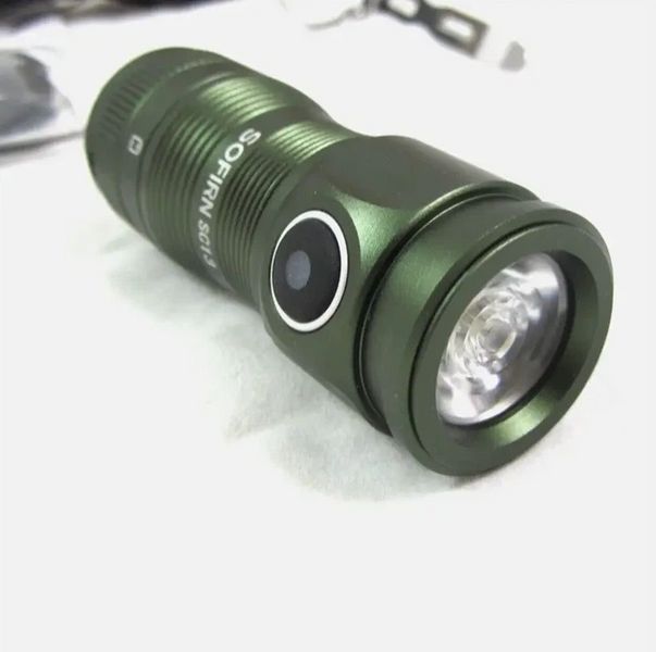 Фонарик Sofirn SC13 диод Luminus SST40 6500K 1300лм 217м type-C с аккумулятором на 1100mAh Зеленый 7199281 фото