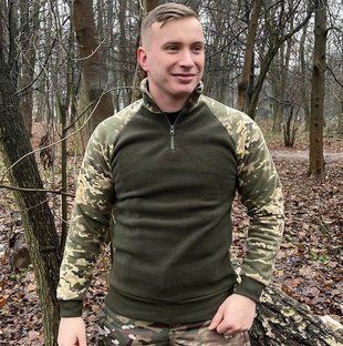 Військова флісова чоловіча кофта Убакс на короткій блискавці (Хакі-мультикам) 3XL 7077264 фото