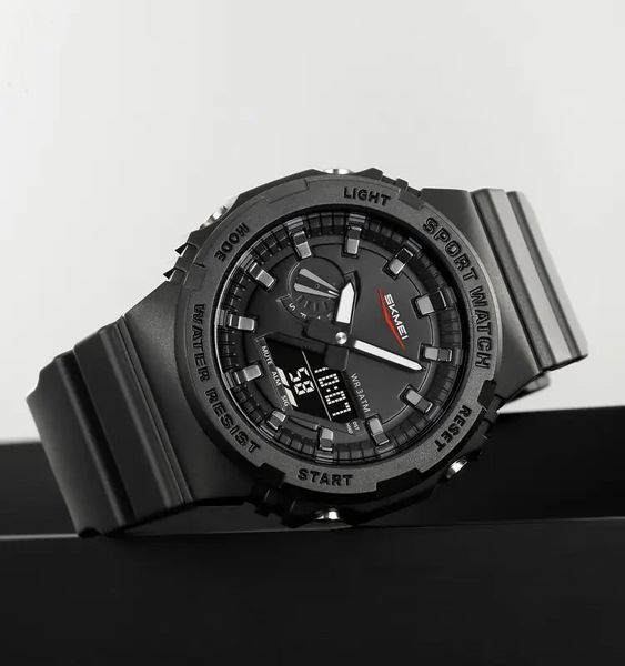 Чоловічий кварцовий наручний годинник Skmei 2351 (Чорний із чорним) 719757 фото