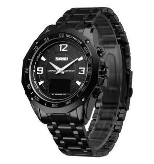 Чоловічий наручний годинник Skmei 1464 Kompass Pro (Чорний) 146513 фото