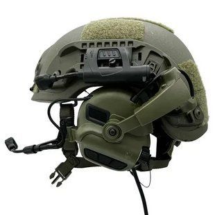 Активні військові навушники Earmor M32X Mark3 під шолом із мікрофоном (Оливковий) 9008751 фото