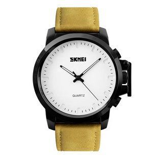 Мужские наручные часы Skmei 1208 Коричневая замша 158122 фото