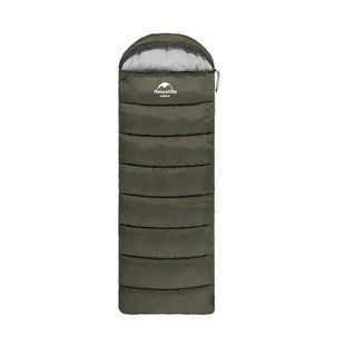 Одноместный спальник Naturehike U250 NH20MSD07 (6&deg;C) с капюшоном Правый (Темно-зеленый) 7034713 фото