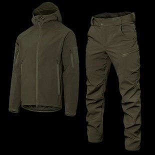 Тактичний штормовий костюм Softshell Gen.II (кітель + штани) вітро-вологозахисний (Оливковий) XXL 551010 фото
