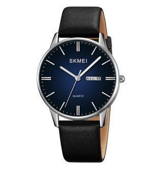 Мужские наручные кварцевые часы Skmei 2250 (Черный с серебристым корпусом) 7196851 фото
