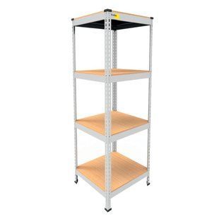 Стеллаж металлический Emby Light Series (размер 1500х450x450мм) 4 полки ДСП до 100кг Белый 7078162 фото