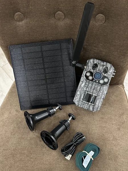 Фотоловичка + сонячна панель Inqmega 4G LTE Sim 5MP GPS PIR-сенсор Сірий камуфляж 719538 фото