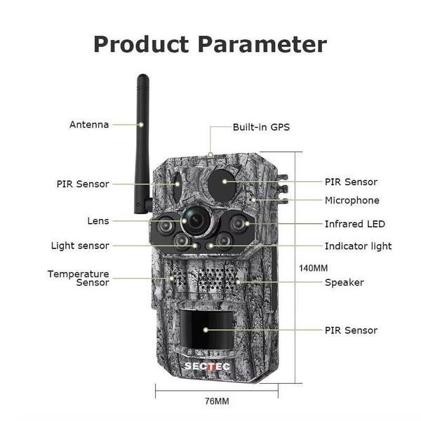 Фотоловичка + сонячна панель Inqmega 4G LTE Sim 5MP GPS PIR-сенсор Сірий камуфляж 719538 фото