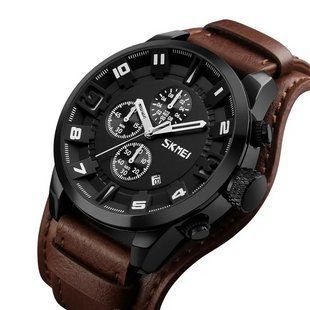 Чоловічий класичний годинник Skmei 9165 Brown-Brown 916508 фото