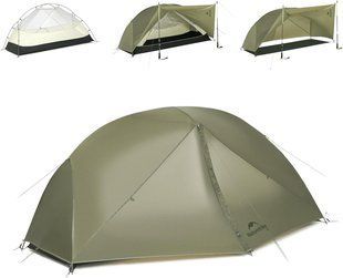 Одноместная легкая туристическая палатка Naturehike Mongar Pro 1 (Оливковый) 722342 фото