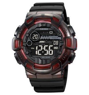 Чоловічий спортивний годинник Skmei 2110 (Чорний з червоним) 7185452 фото