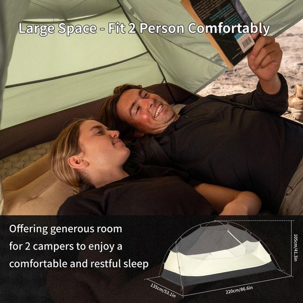Двухместная легкая туристическая палатка Naturehike CNK2550WS037 Mongar Pro 2 (Оливковый) 722393 фото