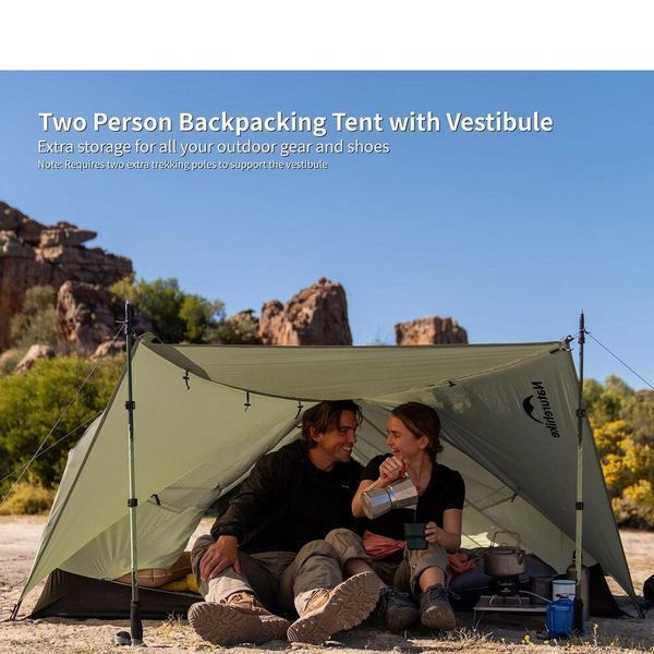 Двухместная легкая туристическая палатка Naturehike CNK2550WS037 Mongar Pro 2 (Оливковый) 722393 фото