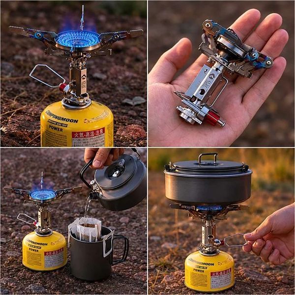 Походная газовая горелка Campingmoon XT-2F 3300Вт с чехлом (титановая) 722201 фото