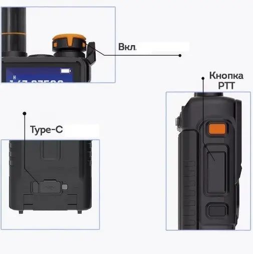 Тактична рація Baofeng UV-K5 Plus 10 Вт USB Type-C (Чорний) 722072 фото